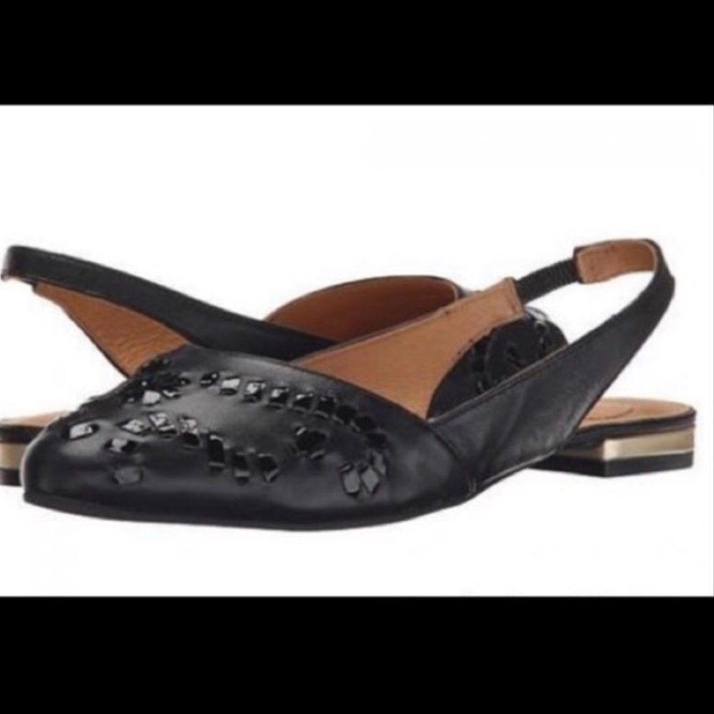 NEW JACK ROGERS RORY BLACK LEATHER SLINGBACK- 7 - Picture 7 of 7
